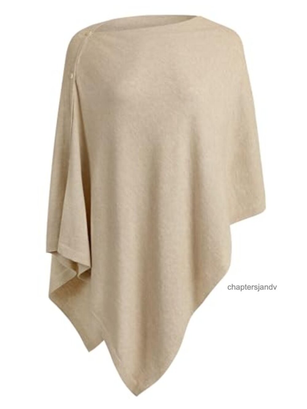 Women's Knit Poncho Wrap Sweater Button Scarf Shawl Viscose One Size
